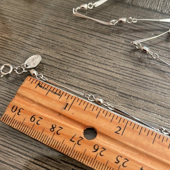 Vintage VENDOME Silver-tone Ball and twisted Bar Chain Necklace 16.25” - Picture 8 of 13